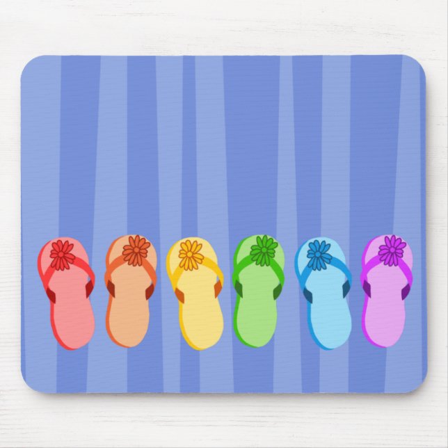 Rainbow Flip Flops Mouse Pad (Front)