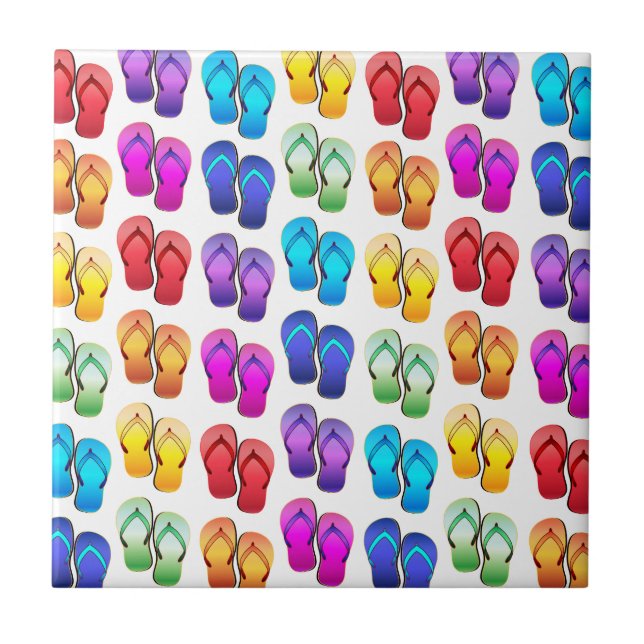Rainbow Flip Flops Tile (Front)