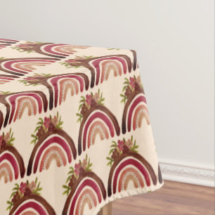 Rainbow Floral Baby Shower Gender Neutral Girl Tablecloth