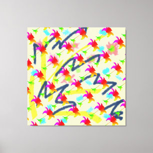 Rainbow Floral Pattern  Canvas Print