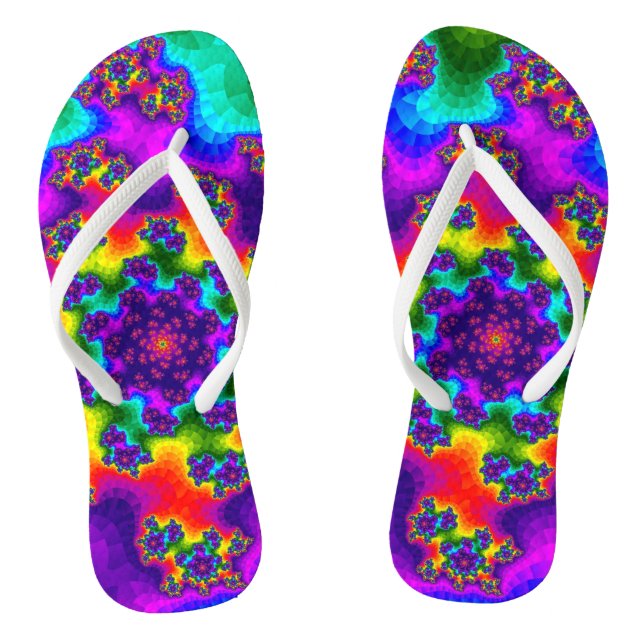 Rainbow Floral Sprinkles Jandals (Footbed)