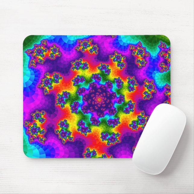 Rainbow Floral Sprinkles Mouse Pad (With Mouse)