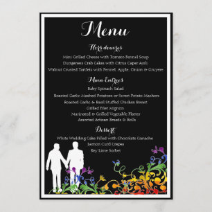 Rainbow Flourishes Gay Wedding Dinner Menu