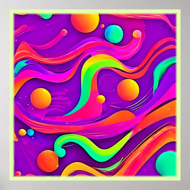Rainbow Flow: Abstract Fun Poster (Front)