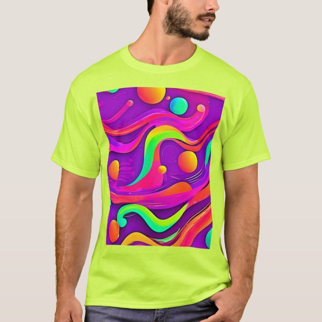 Rainbow Flow: Abstract Fun T-Shirt (Front)