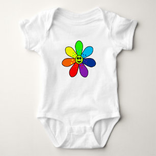 Rainbow Flower Baby Bodysuit