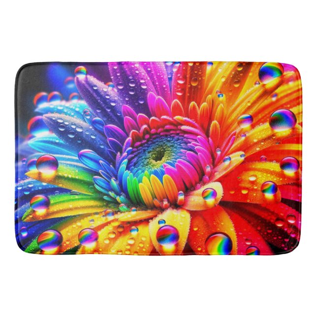 Rainbow Flower Bath Mat (Front)