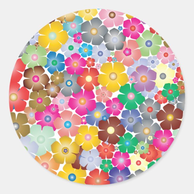 Rainbow flower blooms stickers (Front)