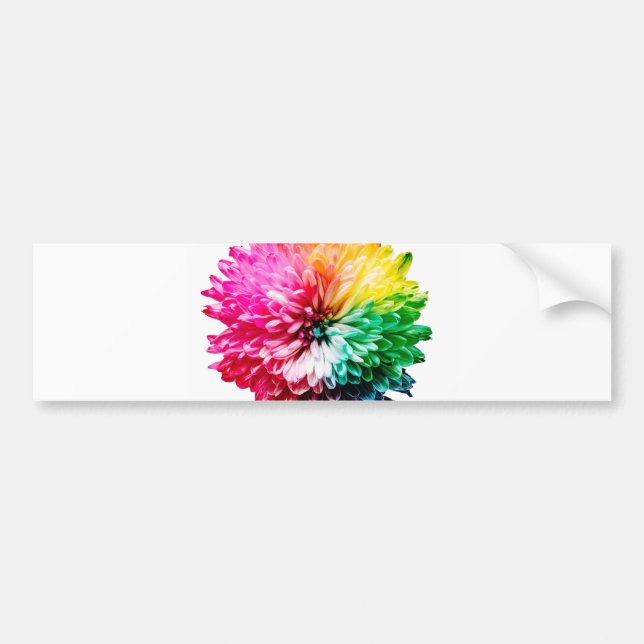 rainbow flower bumper sticker (Front)