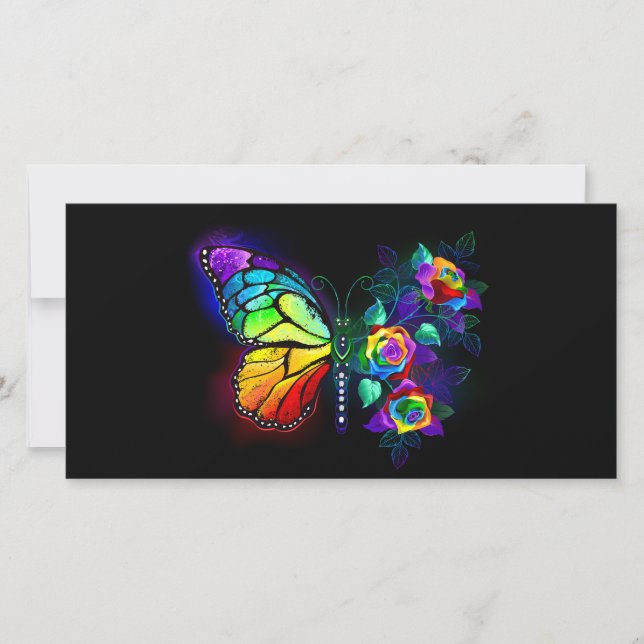Rainbow flower butterfly announcement (Front)