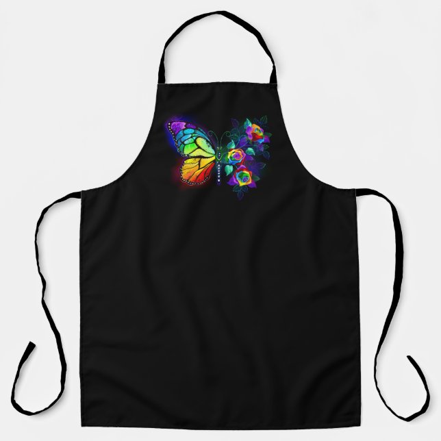 Rainbow flower butterfly apron (Front)