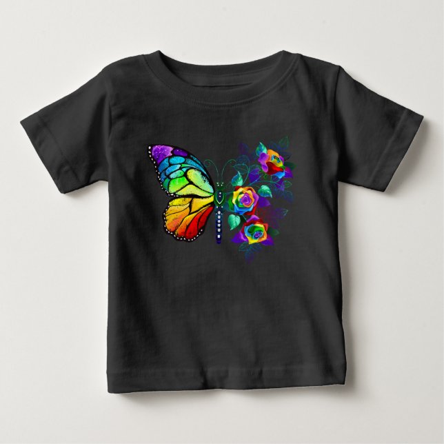 Rainbow flower butterfly baby T-Shirt (Front)