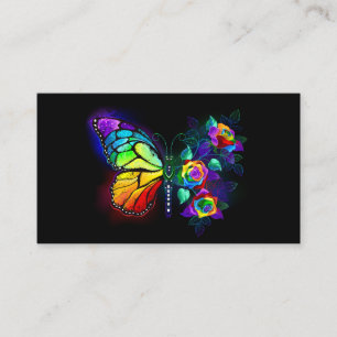 Rainbow flower butterfly discount card