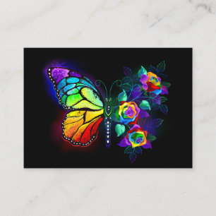 Rainbow flower butterfly discount card
