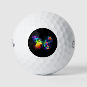 Rainbow flower butterfly golf balls