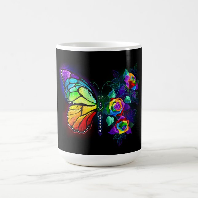 Rainbow flower butterfly magic mug (Center)