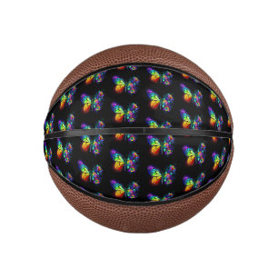 Rainbow flower butterfly mini basketball
