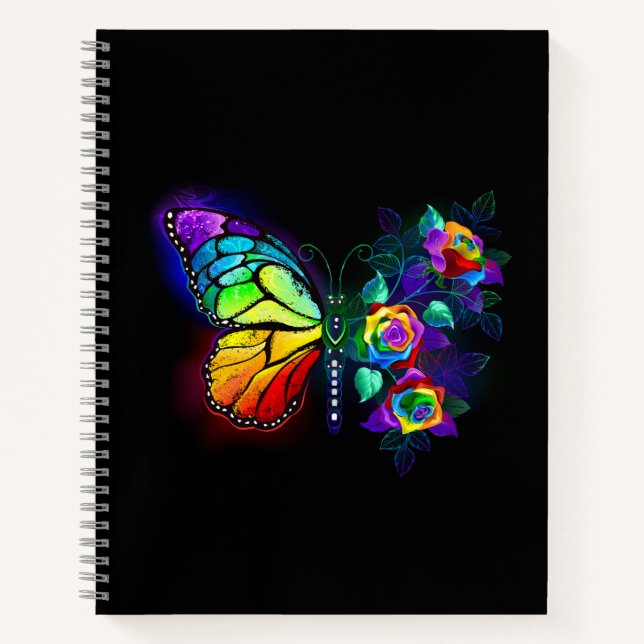 Rainbow flower butterfly notebook (Front)