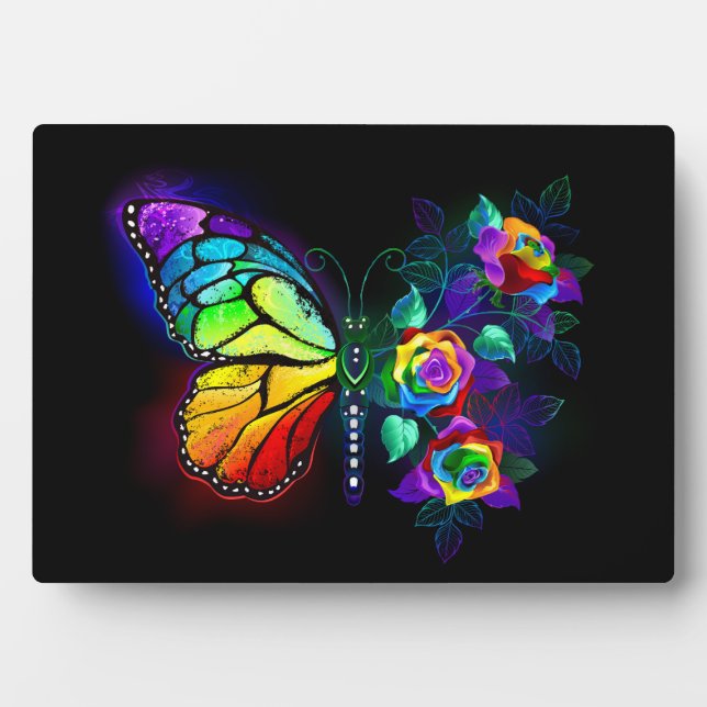 Rainbow flower butterfly plaque (Front)