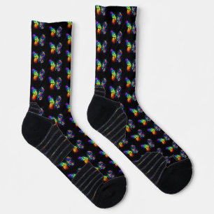 Rainbow flower butterfly socks