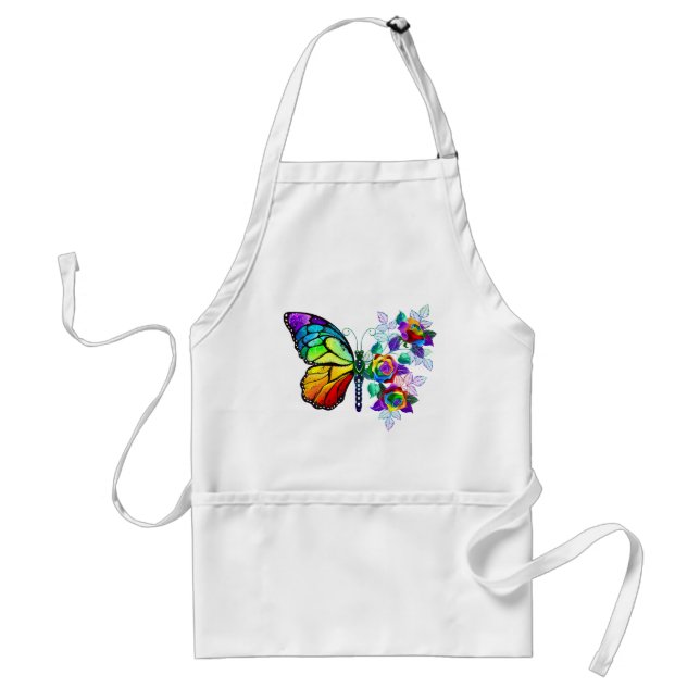 Rainbow flower butterfly standard apron (Front)