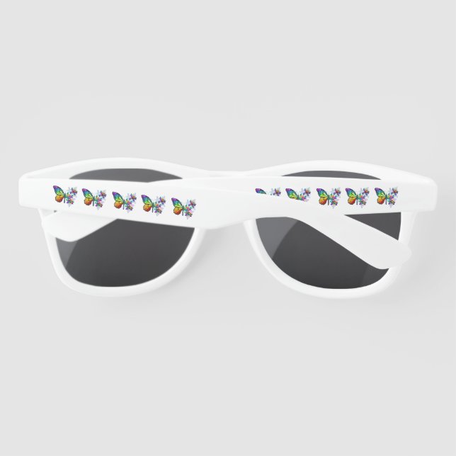 Rainbow flower butterfly sunglasses (Back)