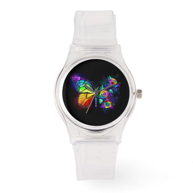 Rainbow flower butterfly watch (Front)