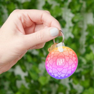 Rainbow Flower Floral Chakra Design Reiki Yogo Key Ring