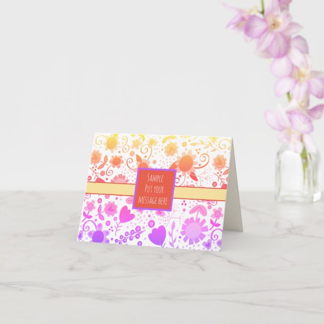 Rainbow Flower Fun Inspirivity Floral Custom Card (Orchid)