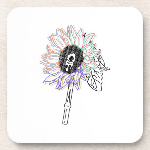 Rainbow Flower Funky Art Coaster