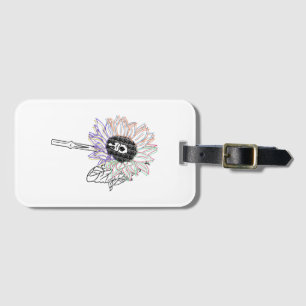 Rainbow Flower Funky Art Luggage Tag