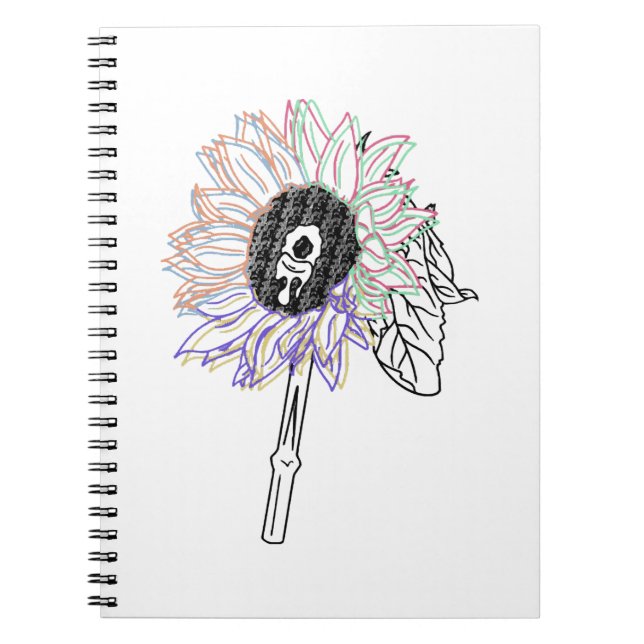 Rainbow Flower Funky Art Notebook (Front)