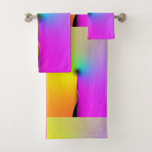 Rainbow Flower Gift Bath Towel Set