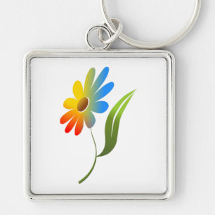 RAINBOW FLOWER KEY RING