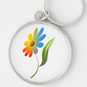 RAINBOW FLOWER KEY RING