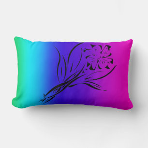 Rainbow Flower Lumbar Pillow