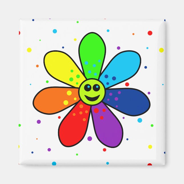 Rainbow Flower Magnet (Front)