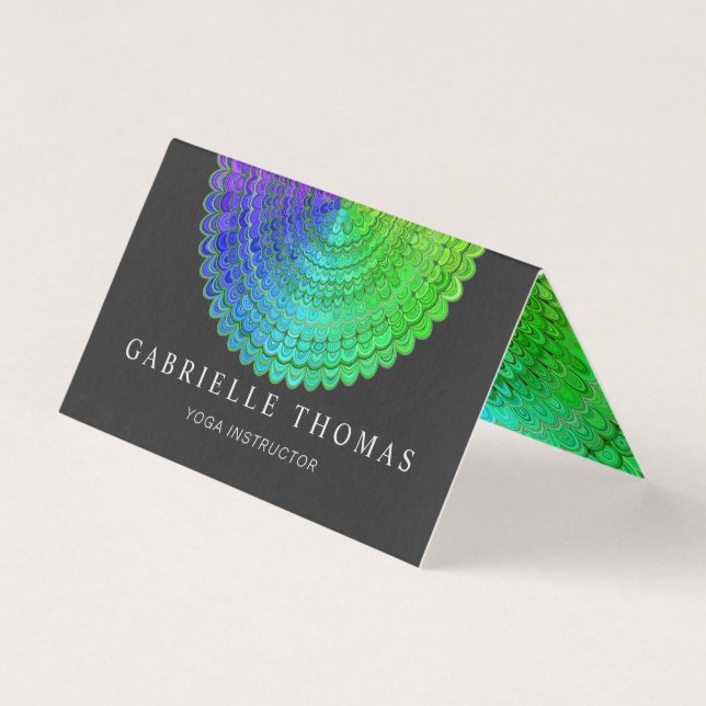 Rainbow Flower Mandala Business Card (Front)