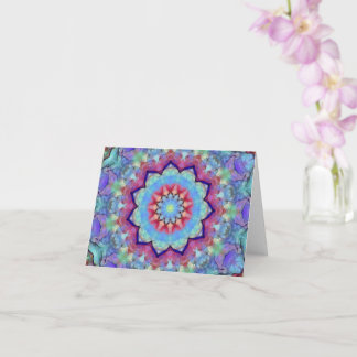 Rainbow Flower Mandala Folded Greeting Card