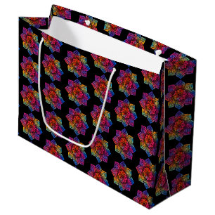 Rainbow Flower Mandala Large Gift Bag