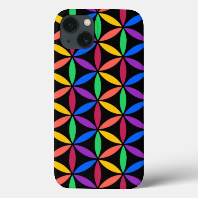 Rainbow Flower of Life Pattern Case-Mate iPhone Ca Case (Back)