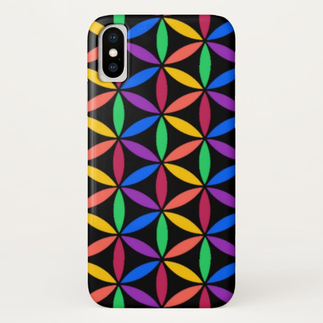 Rainbow Flower of Life Pattern Case-Mate iPhone Case (Back)