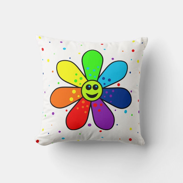 Rainbow Flower Pillow (Front)