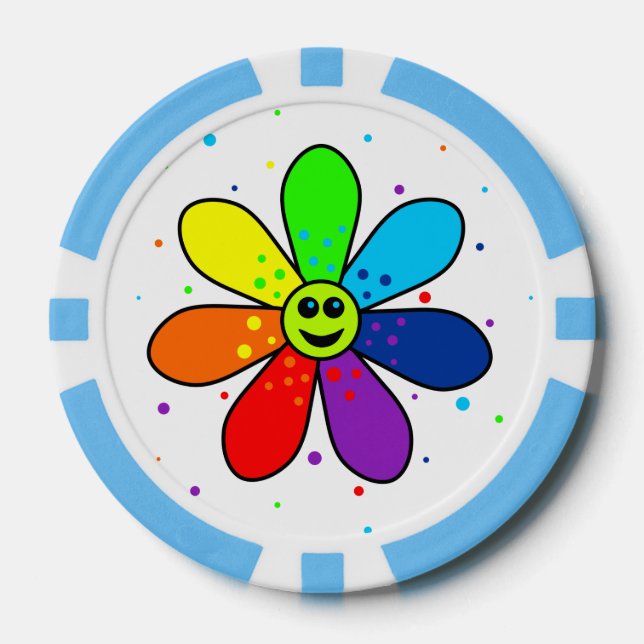 Rainbow Flower Poker Chips (Front)