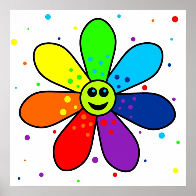 Rainbow Flower Poster (Front)