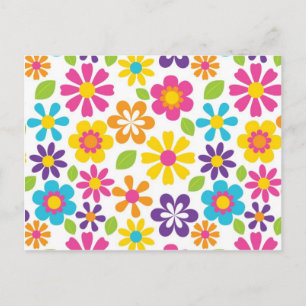Rainbow Flower Power Hippie Retro Teens Gifts Postcard