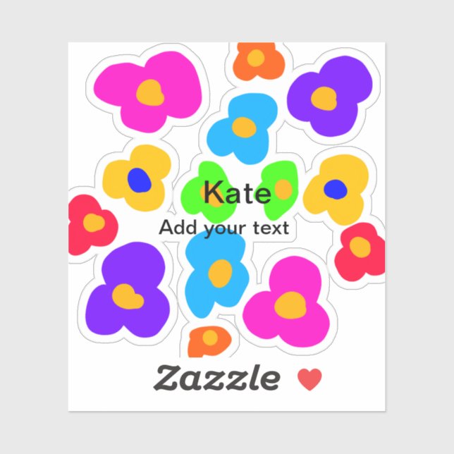 Rainbow flower pride love add name text lqbtq abst (Sheet)