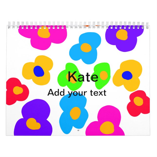 Rainbow flower pride love add name text lqbtq abst calendar (Cover)