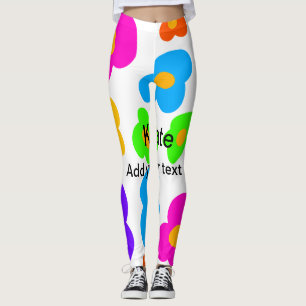 Rainbow flower pride love add name text lqbtq abst leggings