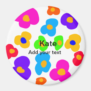 Rainbow flower pride love add name text lqbtq abst magnet